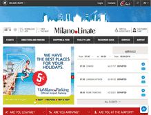 Tablet Screenshot of milanolinate-airport.com